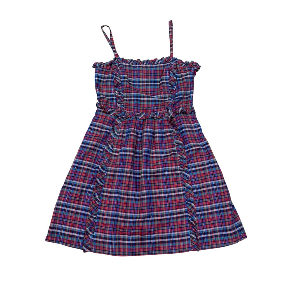Marc by Marc Jacobs Plaid Ruffle Mini‎ Sun Dress Tartan Sz 2 Casual Preppy